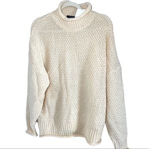 Tecrew Cream Mock Neck Sweater Size Large New